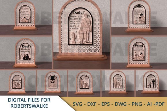 Paquete De Letreros De Mesa Para El Dia Del Padre Creativo Digital